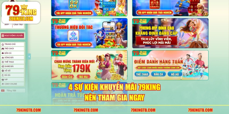 4 sự kiện khuyến mãi 79KING nên tham gia ngay